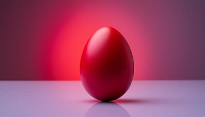the red egg with a subtle texture on a soft gradient background minimalist easter concept