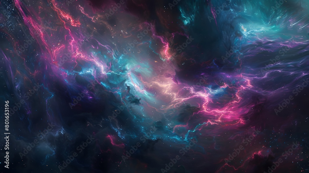 Canvas Prints captivating cosmic spectacle of vibrant nebula colors in deep space background