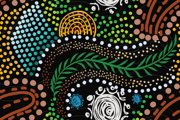 Embroidered vector seamless pattern. Colorful ornament. Ethnic and tribal motifs. aboriginal pattern. Prints for textiles. Vector aborigine illustration.