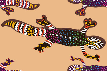 Embroidered vector seamless pattern. Colorful ornament. Ethnic and tribal motifs. aboriginal pattern. Prints for textiles. Vector illustration.