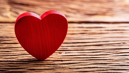 ai generated illustration of a close up of red heart shaped object on wooden table