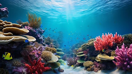 A view of a vibrant coral reef