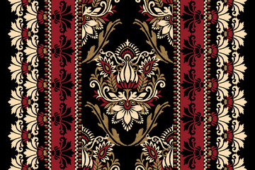 Ikat floral pattern vector illustration 