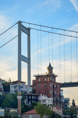 bridge over the bosphous and old houses, istanbul