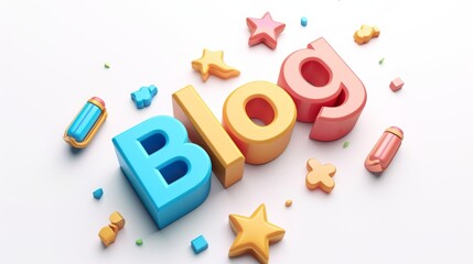 The word Blog created in Isometric Design.