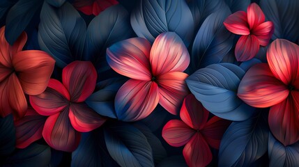 Bold and minimalist abstract background, focusing on close-up geometric floral compositions for a sleek effect.