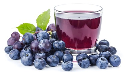 blueberry juice isolated on transparent background.