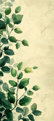 plant green leaves illustration vine banner cherished trees young old scroll seedlings