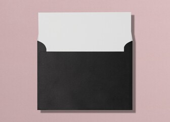 Simple black envelope, minimal design