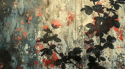 Dynamic close-up of abstract floral shadows on a canvas, showcasing the ephemeral quality of flowers in silhouette. 