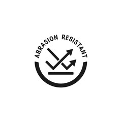 Abrasion resistant icon or Abrasion resistant mark vector isolated. Best Abrasion resistant icon for product packaging design. Abrasion resistant mark vector.