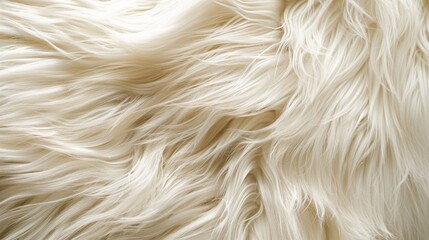 A close-up view of luxurious cream fur, showcasing its softness and elegant texture suitable for high-end fashion.