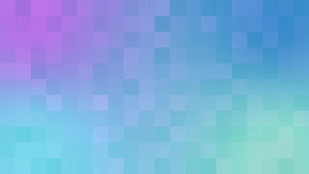 Animated purple and blue gradient pixel art loop background. Retro game and fresh vivid art concept. Squares pixel block pattern background. Abstract textured polygonal background with copy space