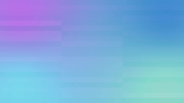 Animated purple and blue gradient wide rectangle pixel art loop bg. Fresh vivid art concept. Squares pixel narrow and wide rectangle pattern. Abstract textured polygonal background with copy space
