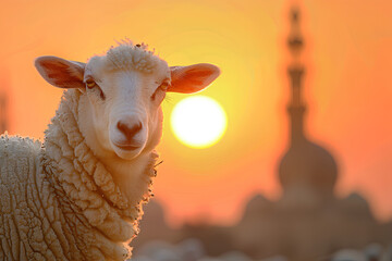 Sheep for the preparation of the sacrifice on Eid al-Adha. 