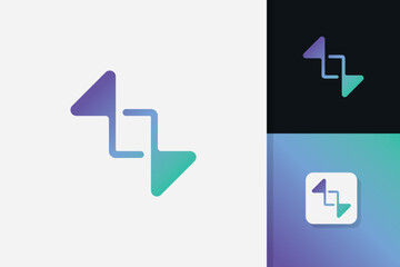 Abstract dna helix logo design vector template