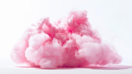 A vibrant cloud of pink cotton candy, evoking the joy and nostalgia of amusement parks.