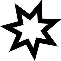 Star shape bold line. Geometric element