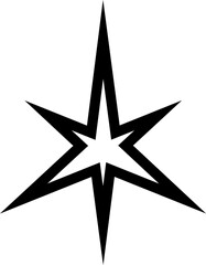 Star shape bold line. Geometric element