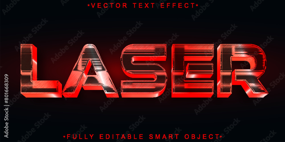 Poster laser vector fully editable smart object text effect