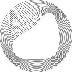 Flowing wave of circle lines. Dynamic shapes elements
