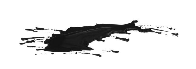 Blobs of black oil isolated on white