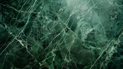 A captivating high-resolution image of a green marble surface, showcasing intricate white and gray veining and a textured look ideal for elegant backgrounds.