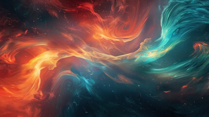 abstract colorful nebula swirl in deep space universe