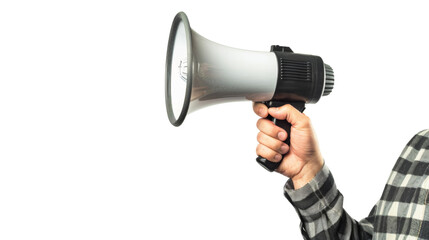 Naklejka premium Hand holding a megaphone