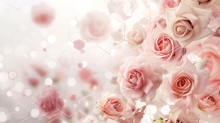 Romantic Blush Rose Hexagon Design: Stunning Wedding & Event Planner Background!