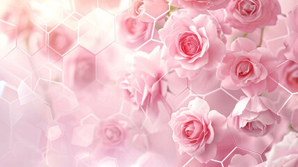 Romantic Blush Rose Hexagon Design: Perfect for Weddings and Events!