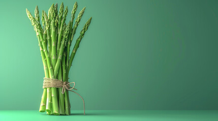 Bunch of Raw Garden Asparagus in copy space
