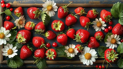 Fresh strawberries wallpaper background