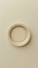 3D render of a paper plate isolated on cream backdrop, illustration