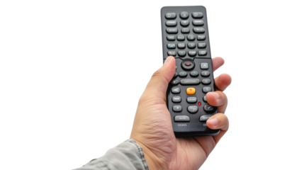 Hand with tv remote control