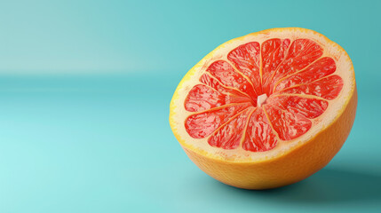 Citrus fruit. Half of fresh grapefruit
