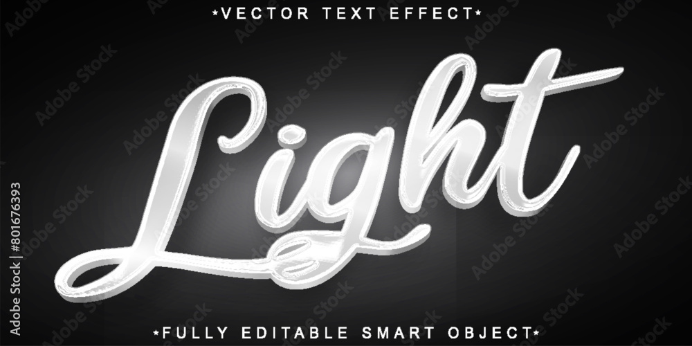 Wall mural white light vector fully editable smart object text effect