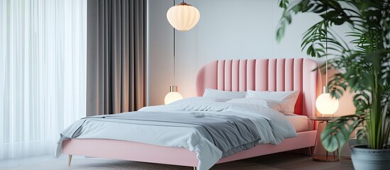 Simple Pink Bedroom with White Curtains 🛏️💕 | Minimalist and Serene Interior Design