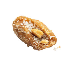 one peanut caramelized with white sugar transparent background