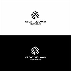 creative letter SF logo design vector