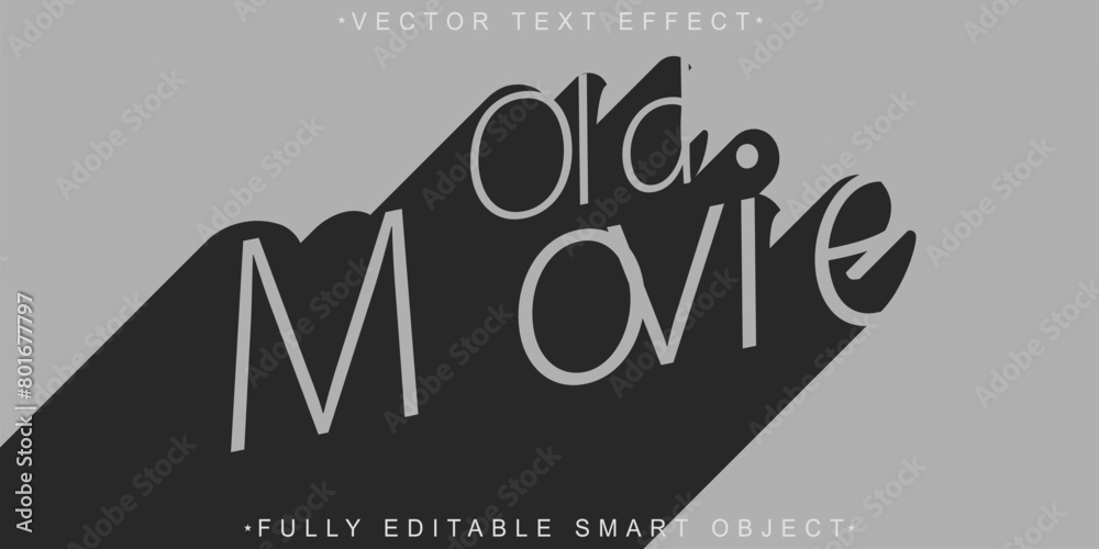 Poster Old Movie Vector Fully Editable Smart Object Text Effect