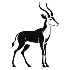 Antelope Vector SVG silhouette illustration, laser cut, Antelope Clipart