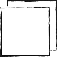 Square brush strokes geometric shape. Design elements