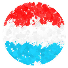 luxembourg flag is round with paint splashes