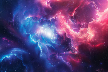Colorful cloud nebular in the space, Generative Ai