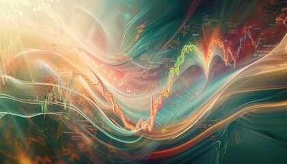 Abstract Stock Market Visualization 📊 Wavy Lines and Data Patterns - Ideal for Stock Photos Representing Financial Trends, Market Analytics, and Investment Concepts in a Modern Abstract Style