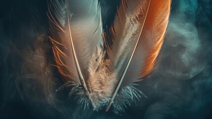 An enchanting image of two feathers, resting side by side, capturing the delicate and cherished nature of best friendships on National Best Friends Day.