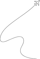 Airplane line path icon, airline, flight