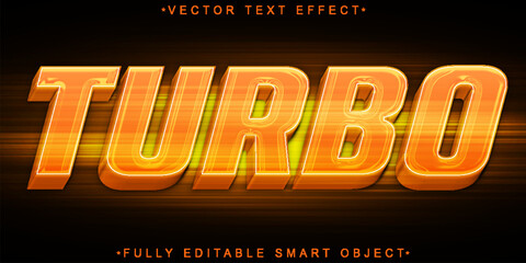 Orange Shiny Turbo Vector Fully Editable Smart Object Text Effect