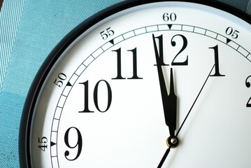 Close up image of clock dial, deadline approaching